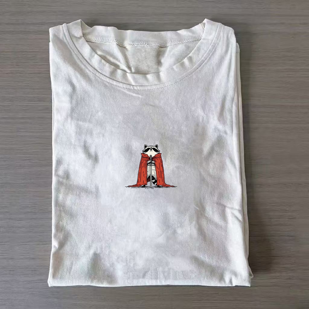 Funny Raccoon Knight Sword T-shirt