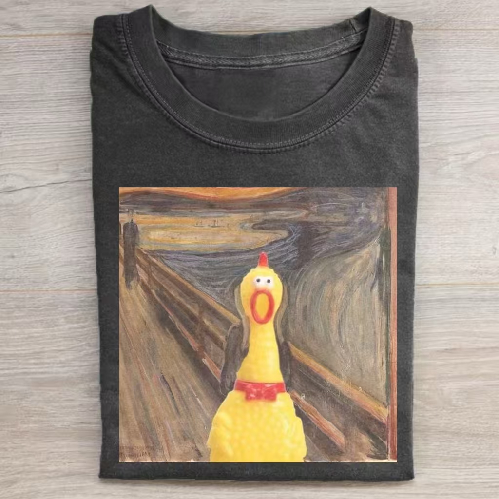 Funny Rubber Chicken Scream T-shirt
