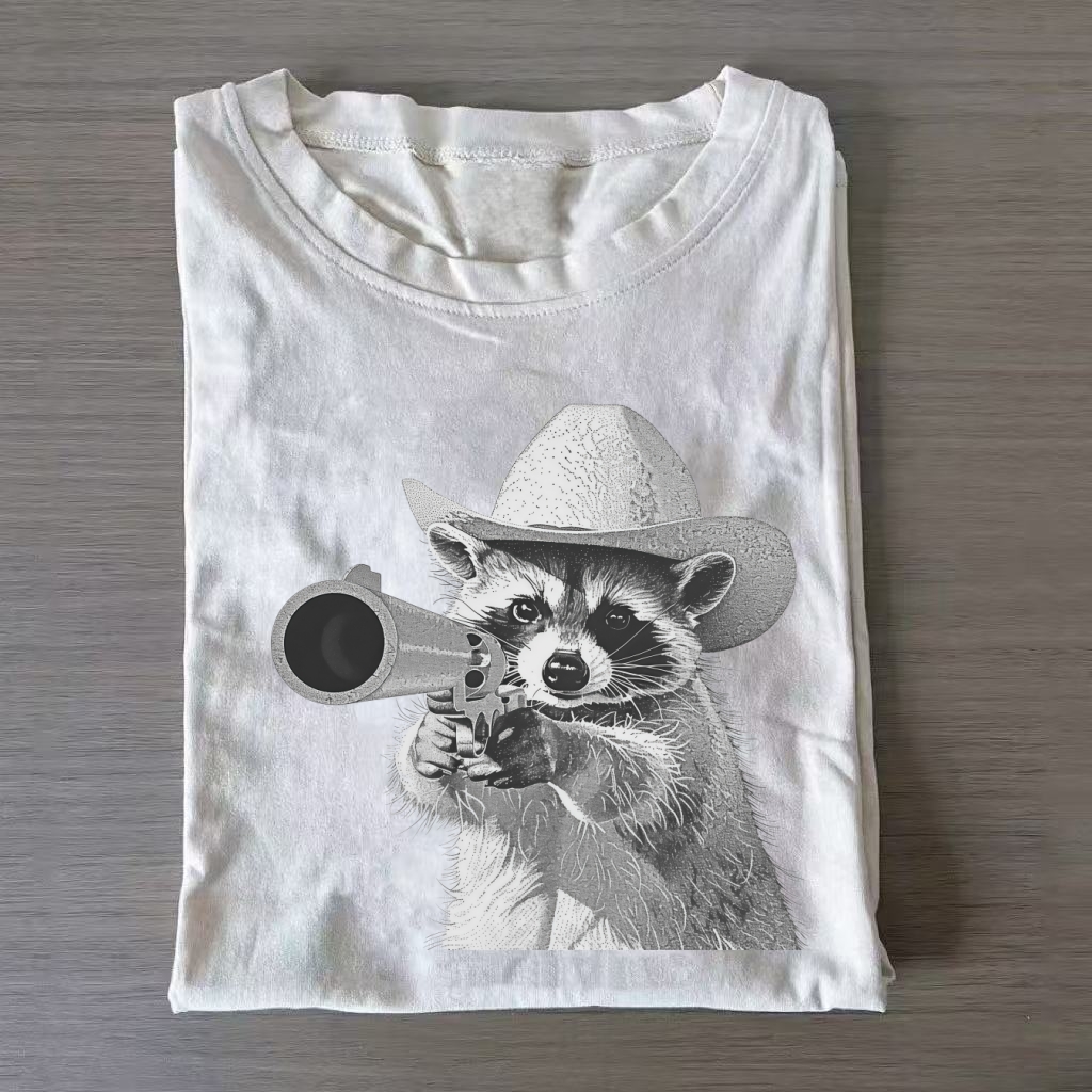 Retro Cowboy Raccoon T-shirt