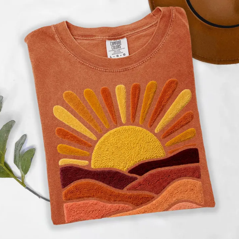 Vintage Sunset Landscape T-shirt