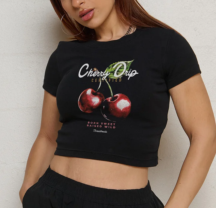 Cherry Drip Baby Tee-ShawnCraft