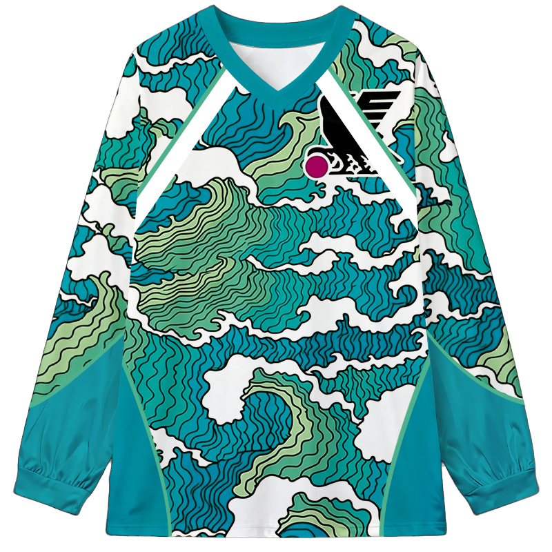 Japan Football Long Sleeve Graphic Print T-Shirt-ShawnCraft