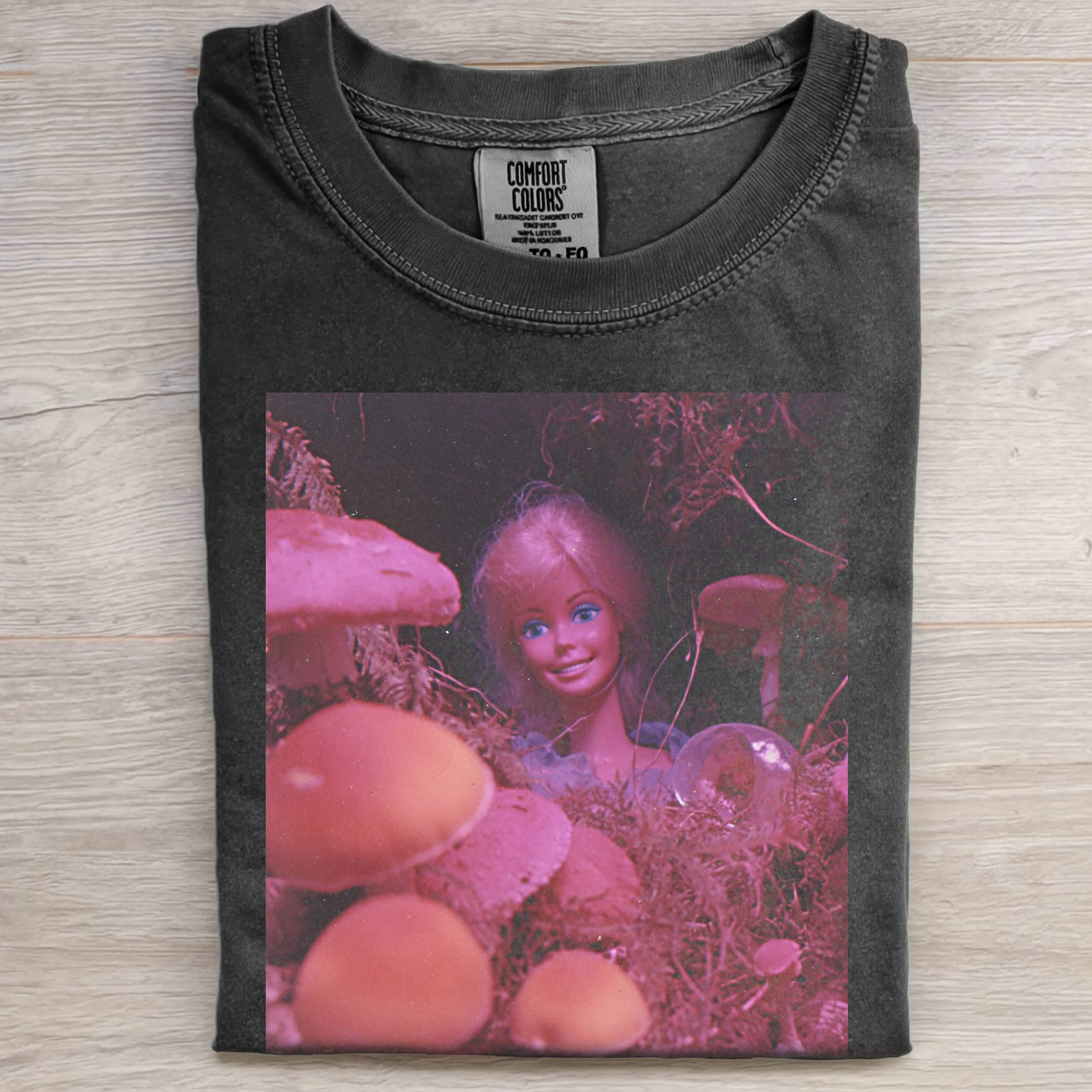 PINK MUSHROOM CUTE Funny Doll Face GIRL T-SHIRT-ShawnCraft