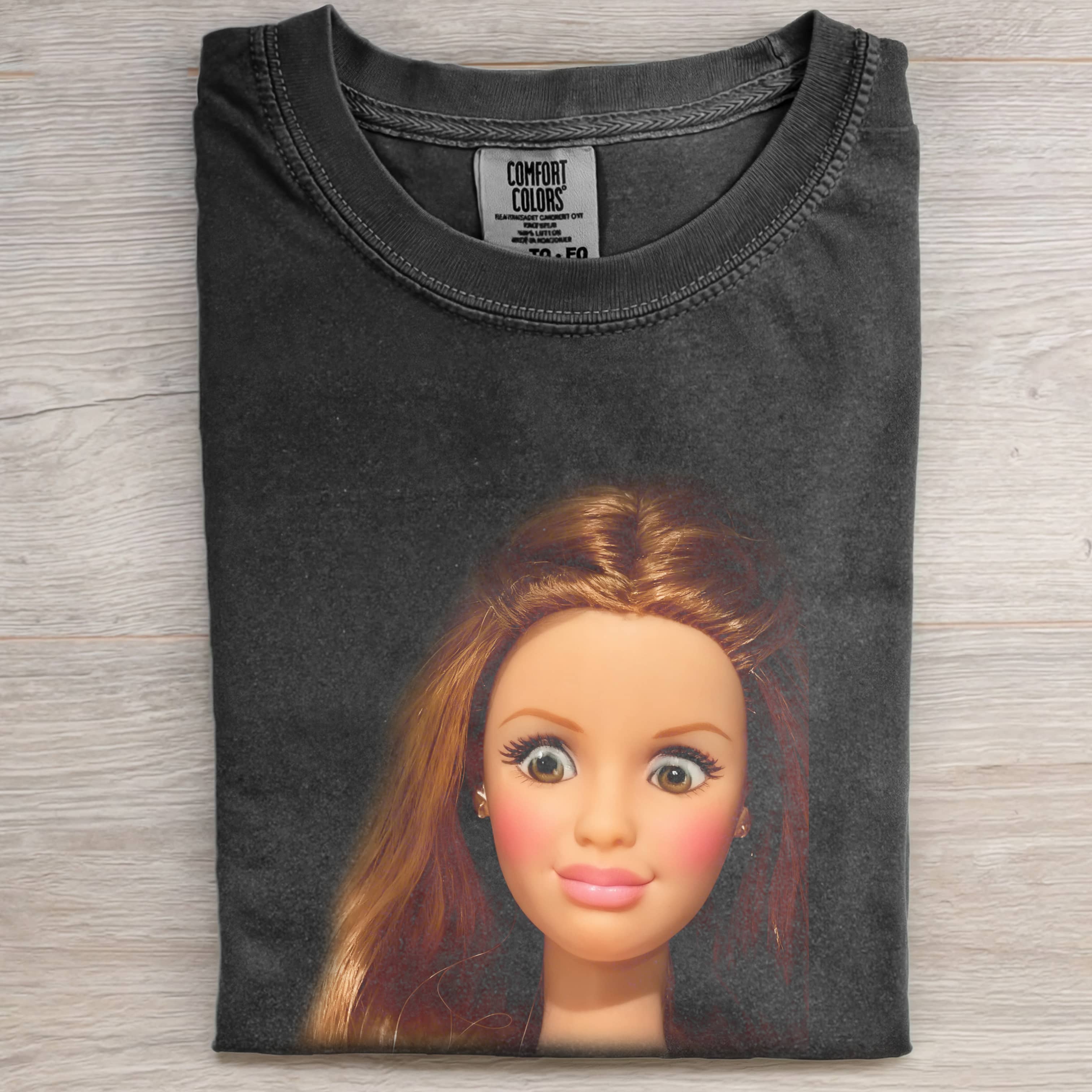 SHY Funny Doll Face PRINT T-SHIRT-ShawnCraft