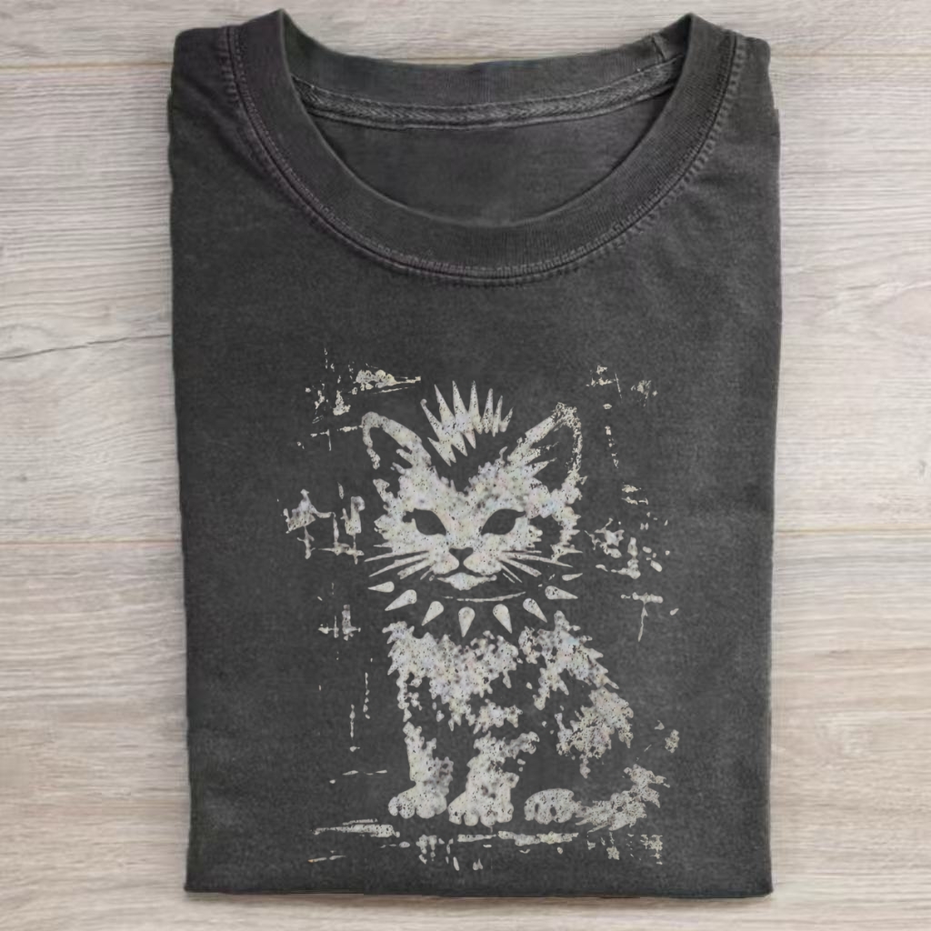 Vintage Funny Cat T-Shirt-ShawnCraft