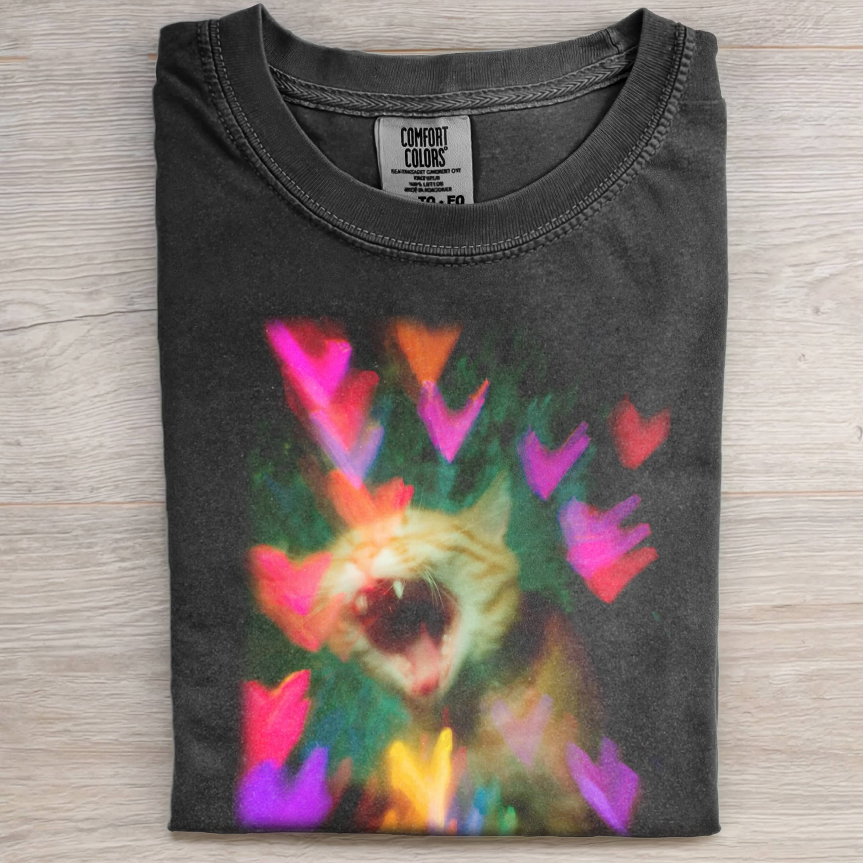 SCREAMING CAT VALENTINE'S DAY T-SHIRT-ShawnCraft