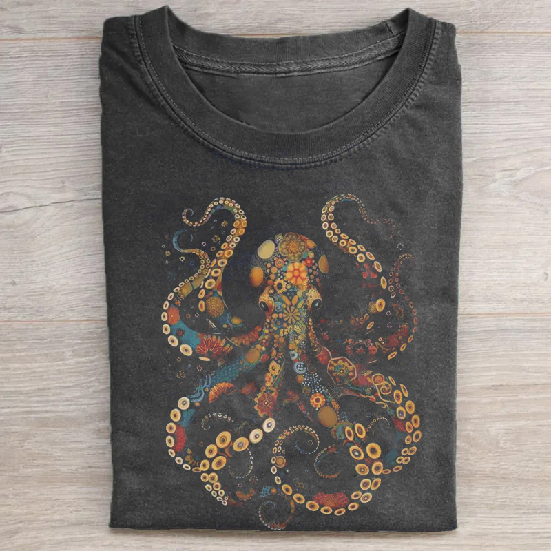 Octopus Flower Patterns T-shirt-ShawnCraft