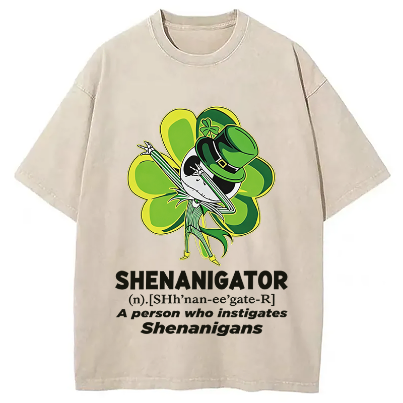 Shenanigator A Person Washed T-Shirt-ShawnCraft