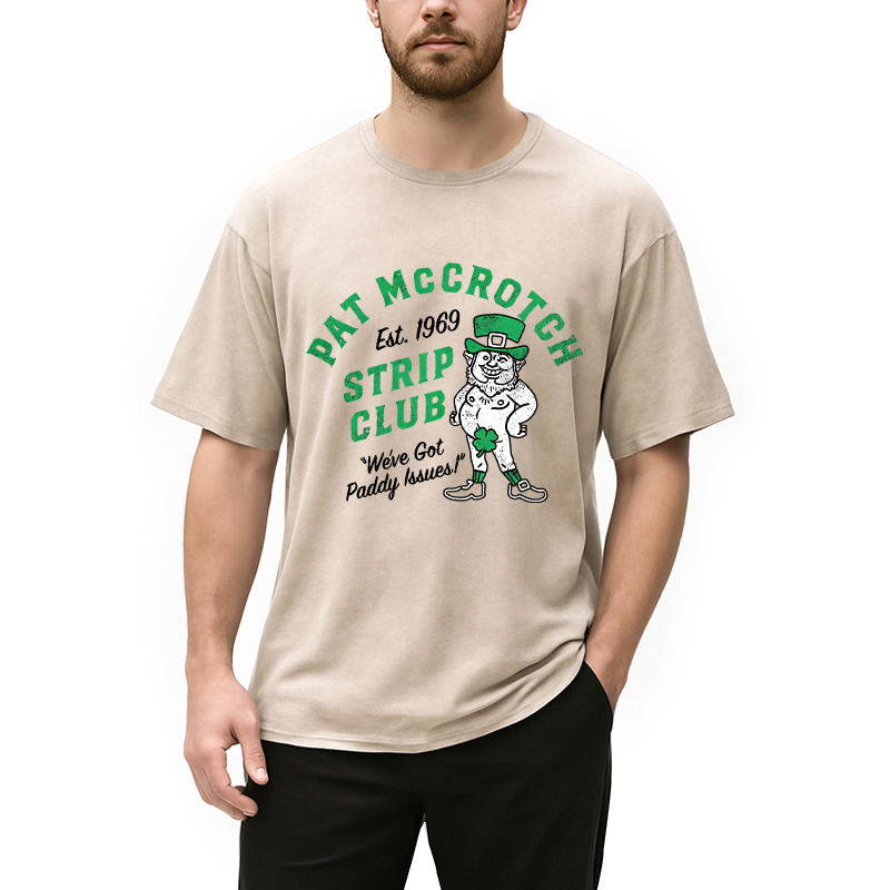 Pat McCrotch Strip Club Washed T-Shirt-ShawnCraft