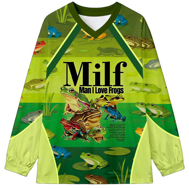 Man I Love Frogs Meme Long Sleeve Graphic Print T-Shirt-ShawnCraft