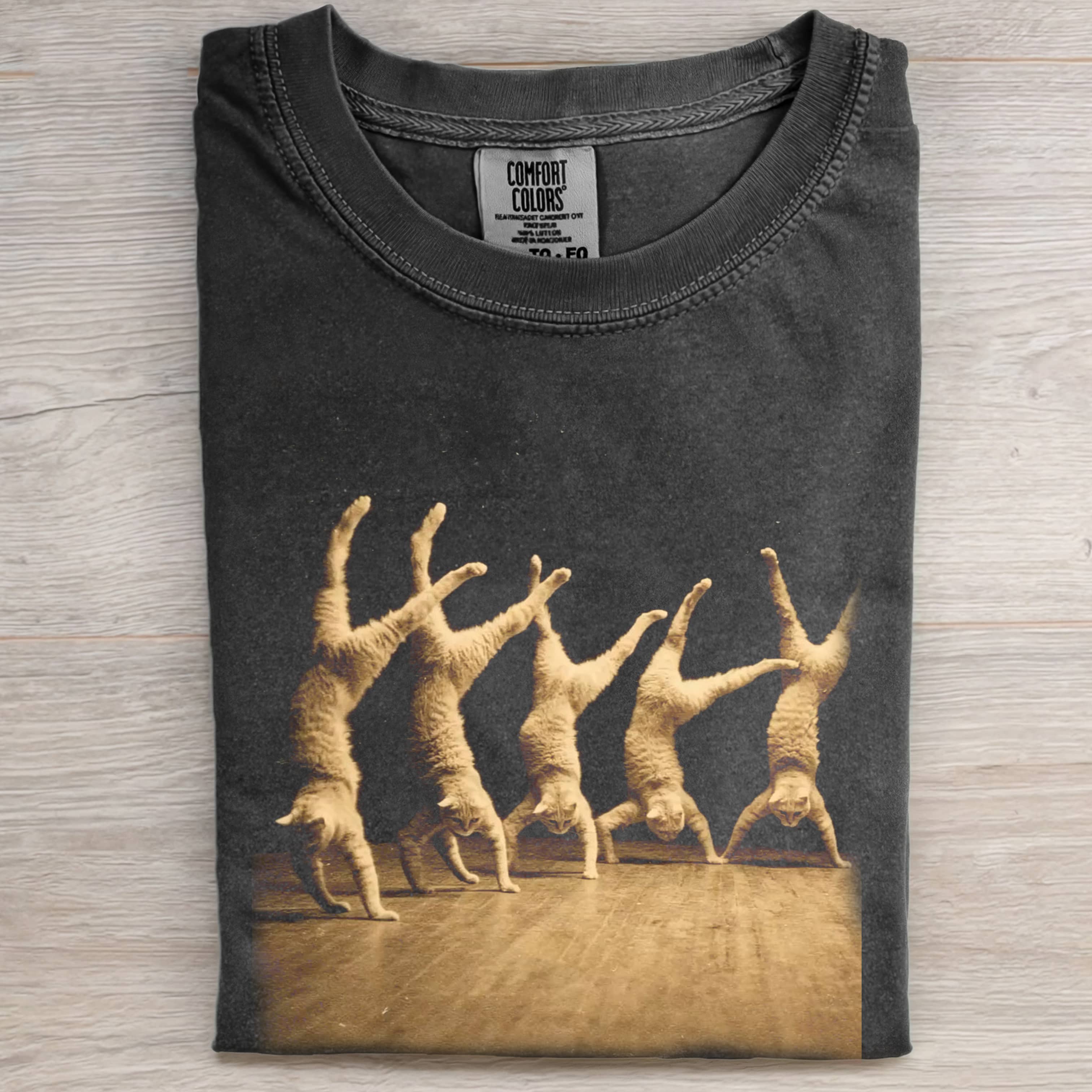 RETRO CAT UPSIDE-DOWN T-SHIRT-ShawnCraft