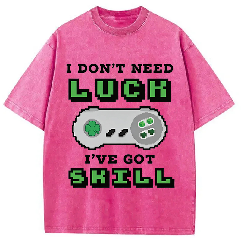 Don't Need Luck Washed T-Shirt-ShawnCraft