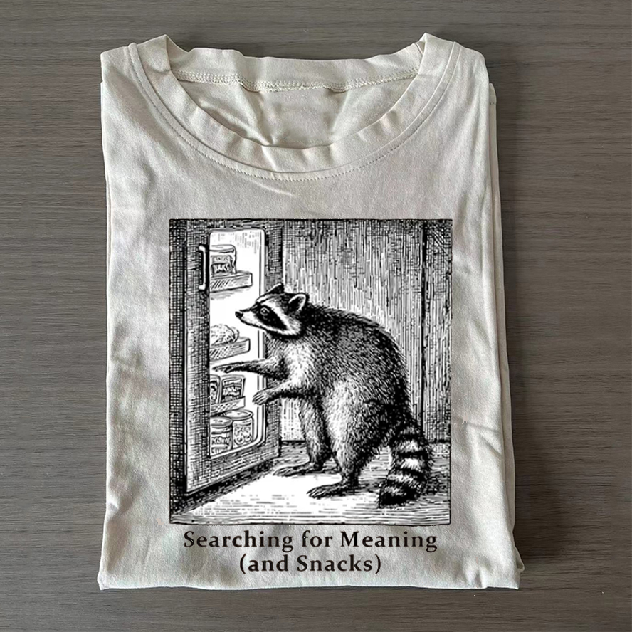 Raccoon Searching For Items T-shirt-ShawnCraft