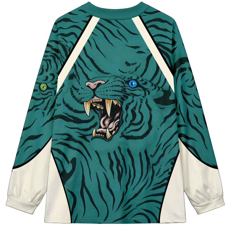 Liquid Tiger Long Sleeve Graphic Print T-Shirt-ShawnCraft