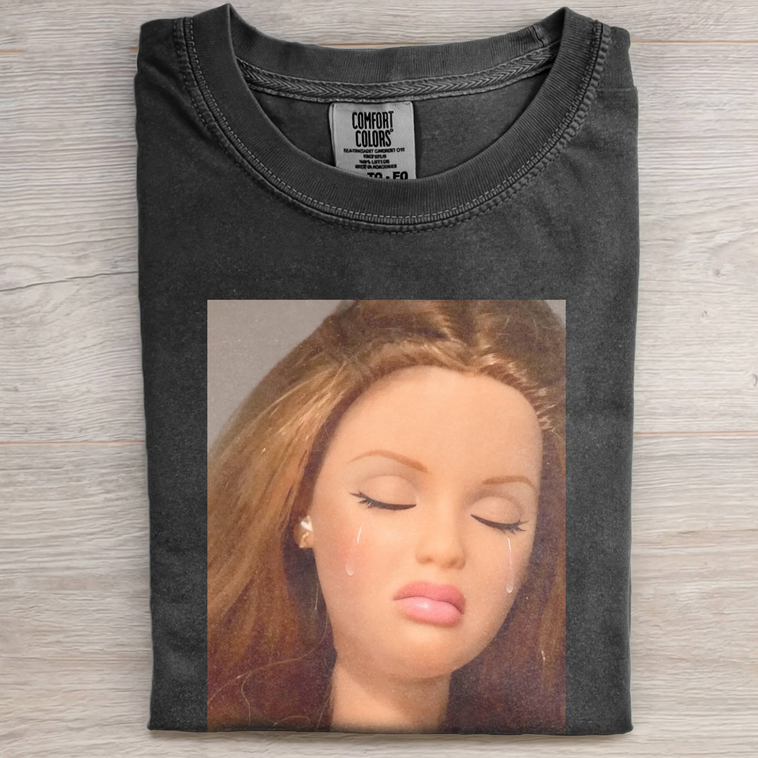 Funny Doll Face SAD PRINT T-SHIRT-ShawnCraft