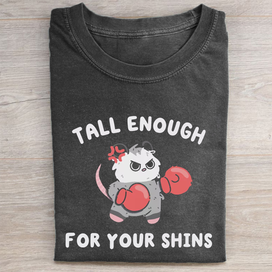 "Tall Enough For Your Shins" Boxing Hamster T-shirt-ShawnCraft