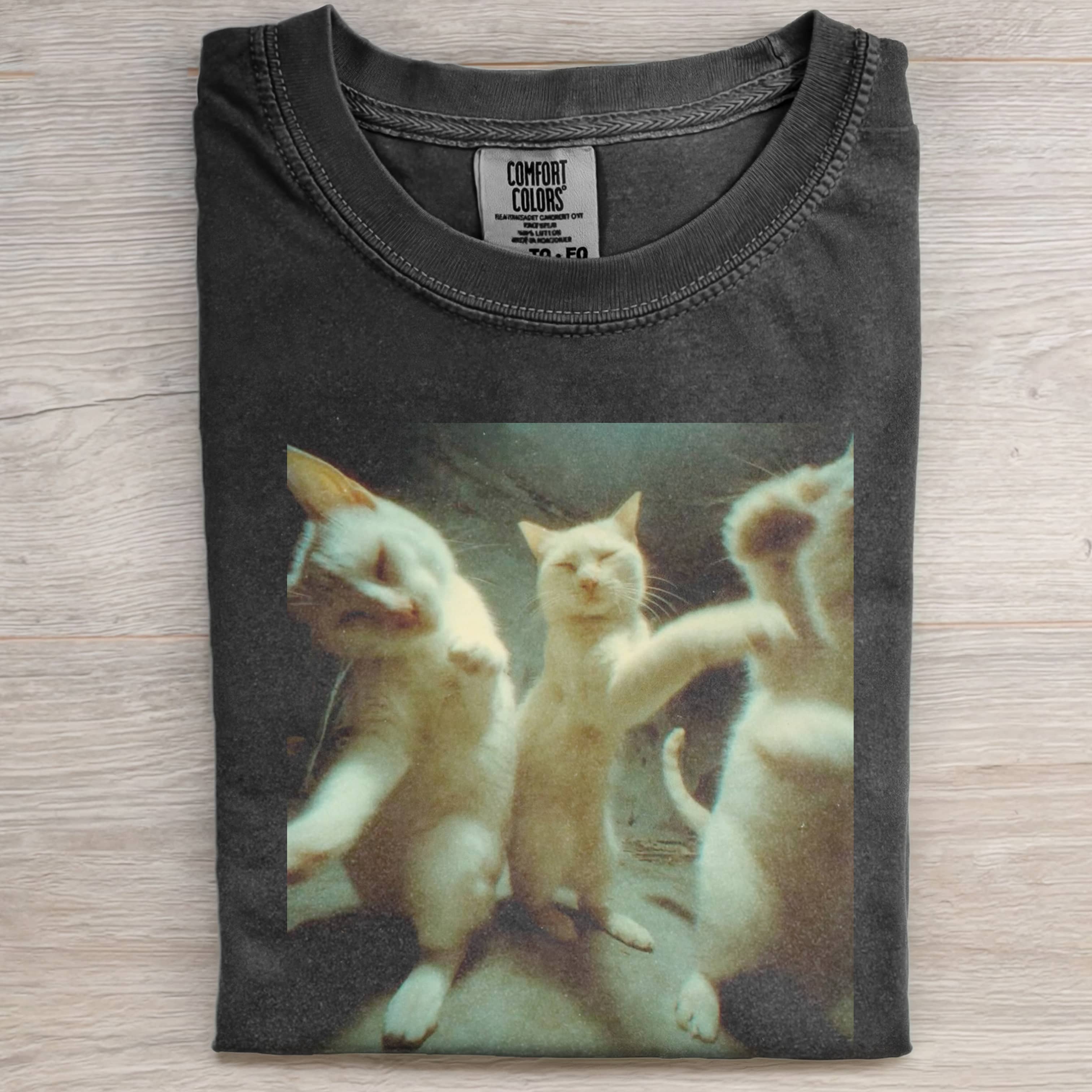 THREE CATS DANCING T-SHIRT-ShawnCraft