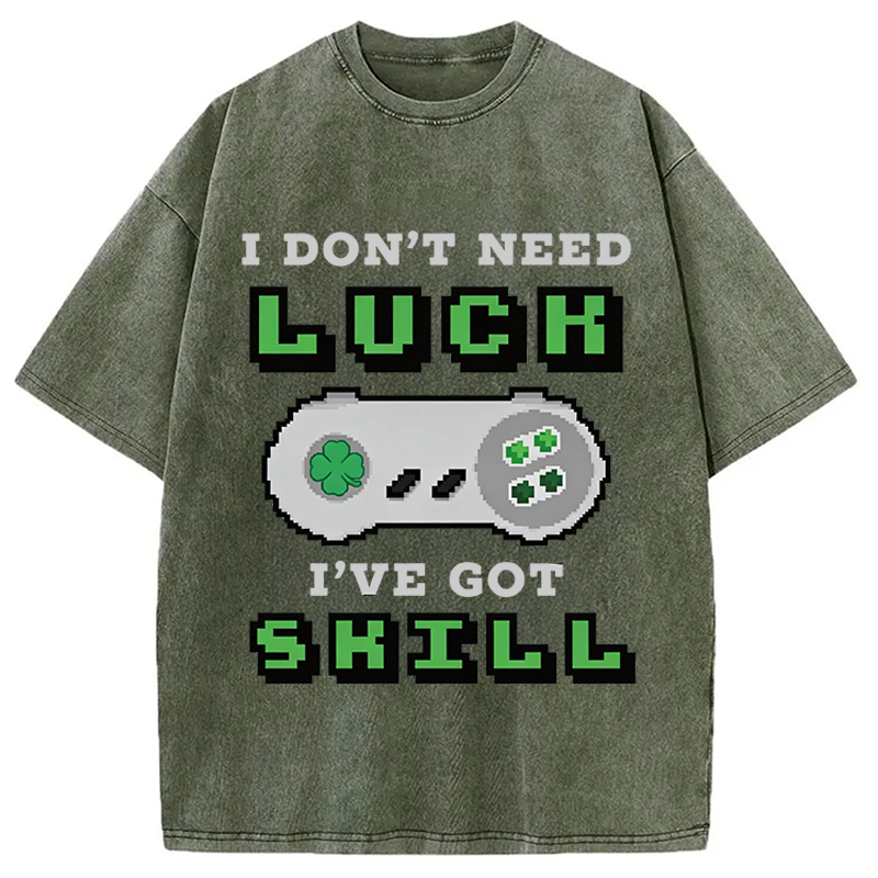 Don't Need Luck Washed T-Shirt-ShawnCraft
