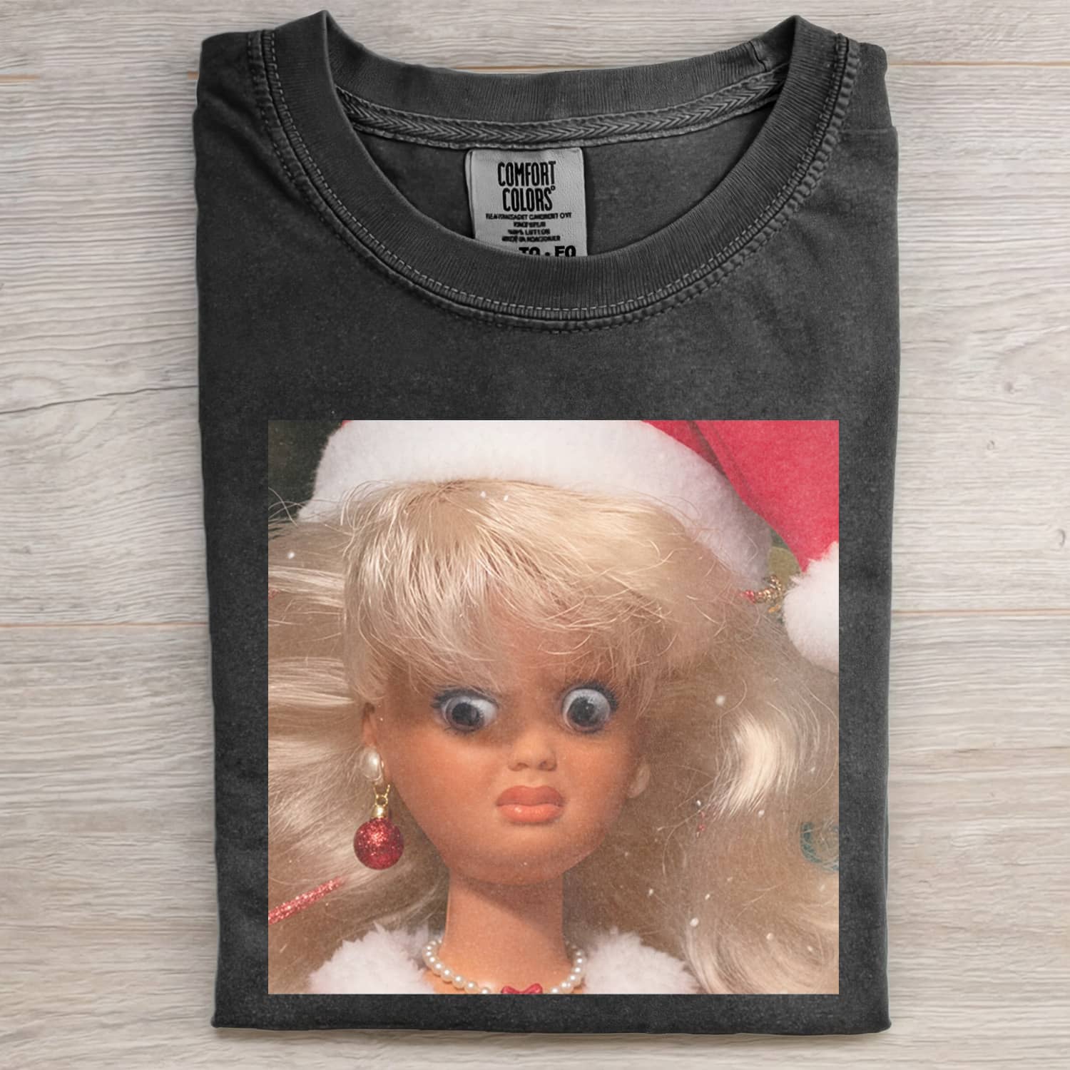 CHRISTMAS Funny Doll Face GIRL MEME MOOD ICON TEE-ShawnCraft