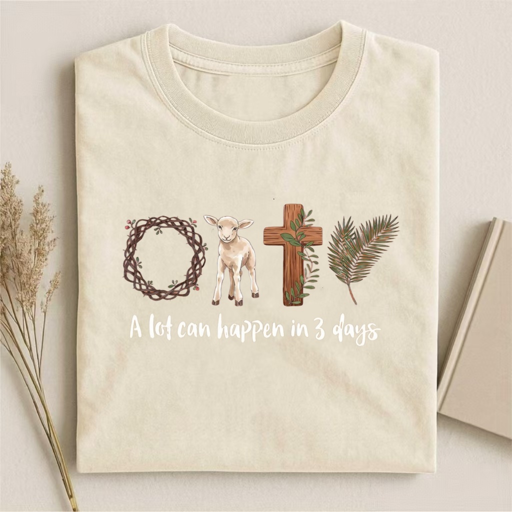 "A Lot Can Happen In 3 Days" Easter Lamb T-shirt-ShawnCraft