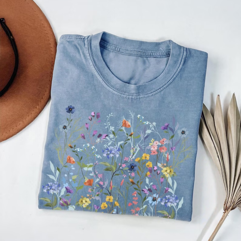 Vintage Pressed Flowers T-shirt