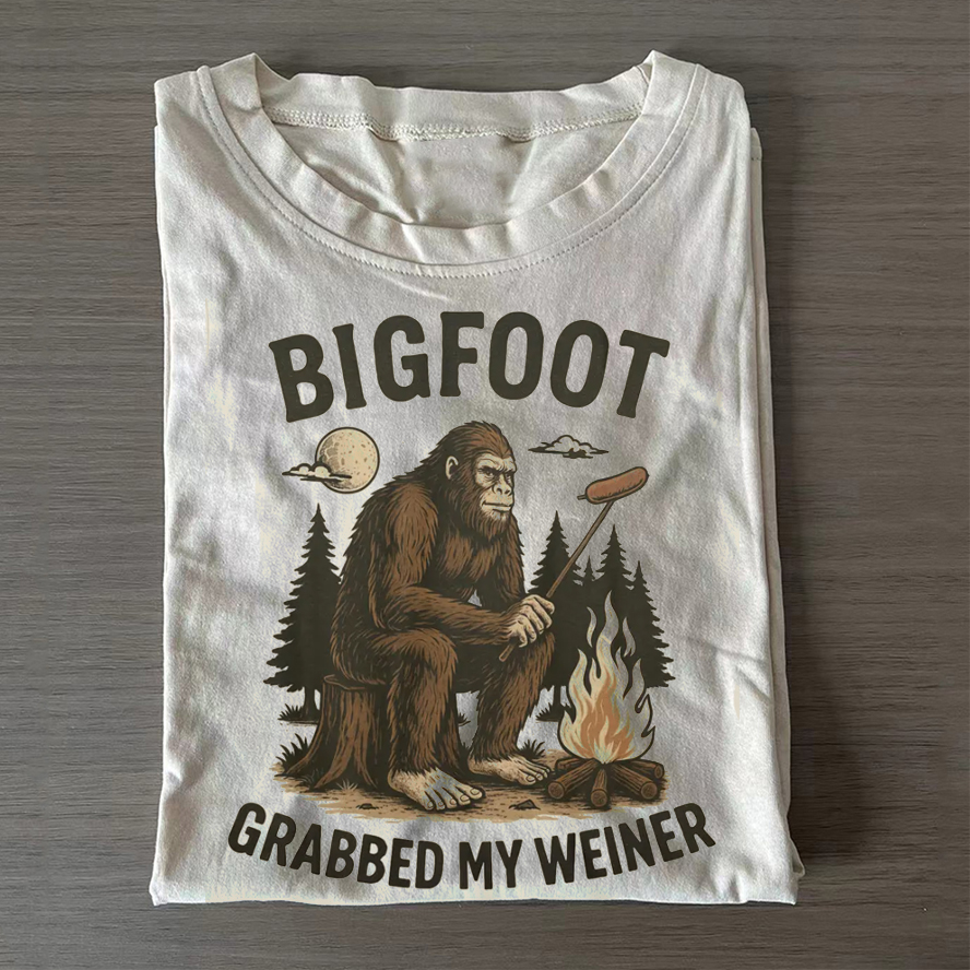 Bigfoot Grabbed My Weiner T-shirt-ShawnCraft