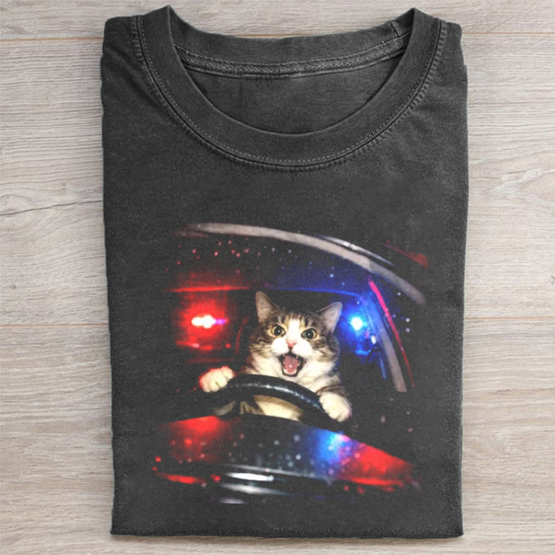 Vintage Cat Memes Graphic T-shirt-ShawnCraft