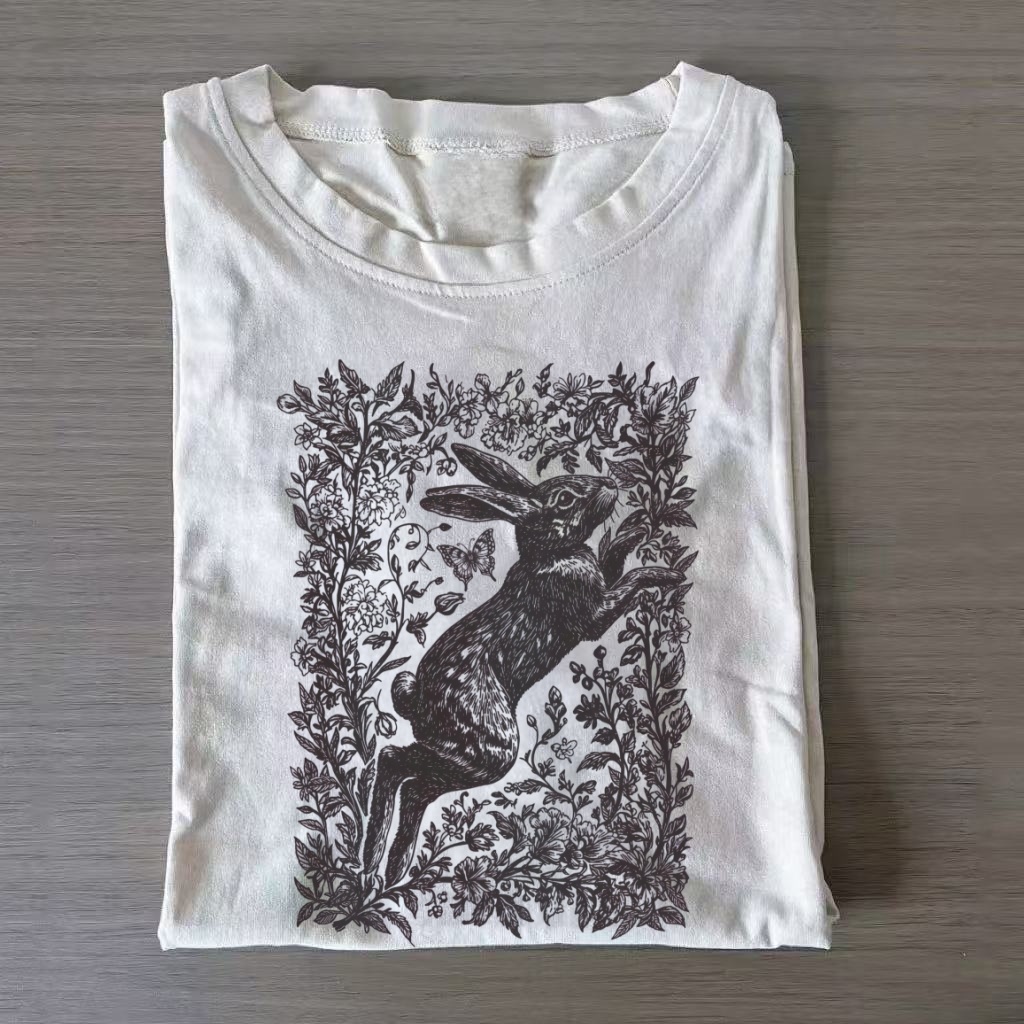 Cottagecore Rabbit T-Shirt-ShawnCraft