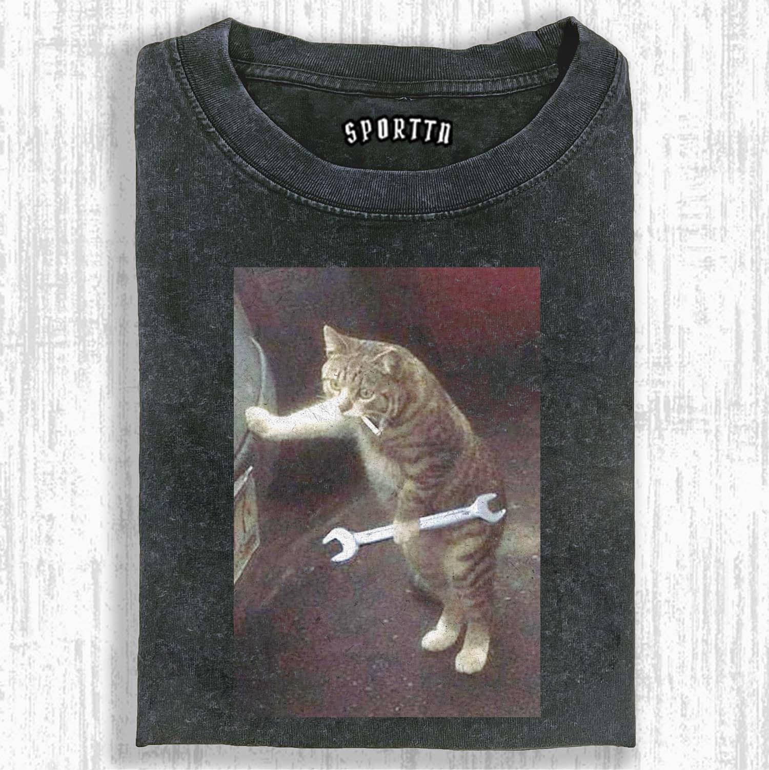 Auto Repair Expert The Cool Cat Mechanic T-shirt-ShawnCraft