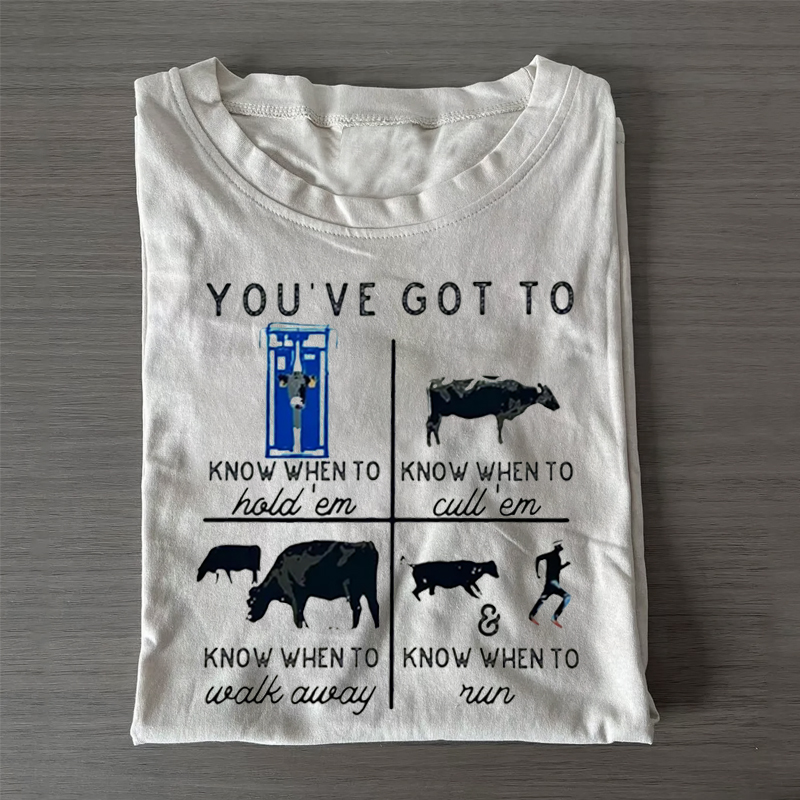 Know When to Hold 'Em Cow T-shirt-ShawnCraft