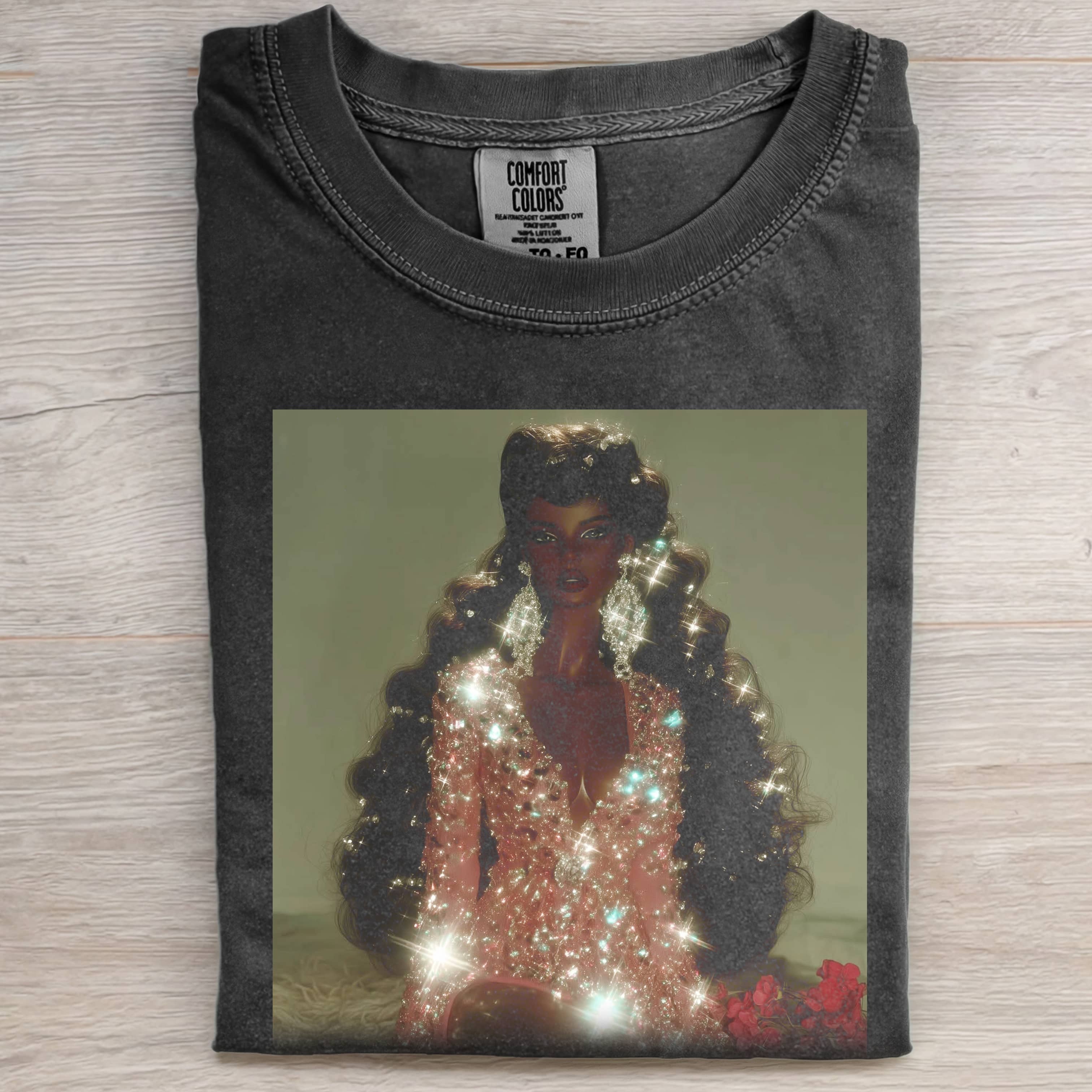 BLACK Funny Doll Face GIRL GLAM TEE-ShawnCraft