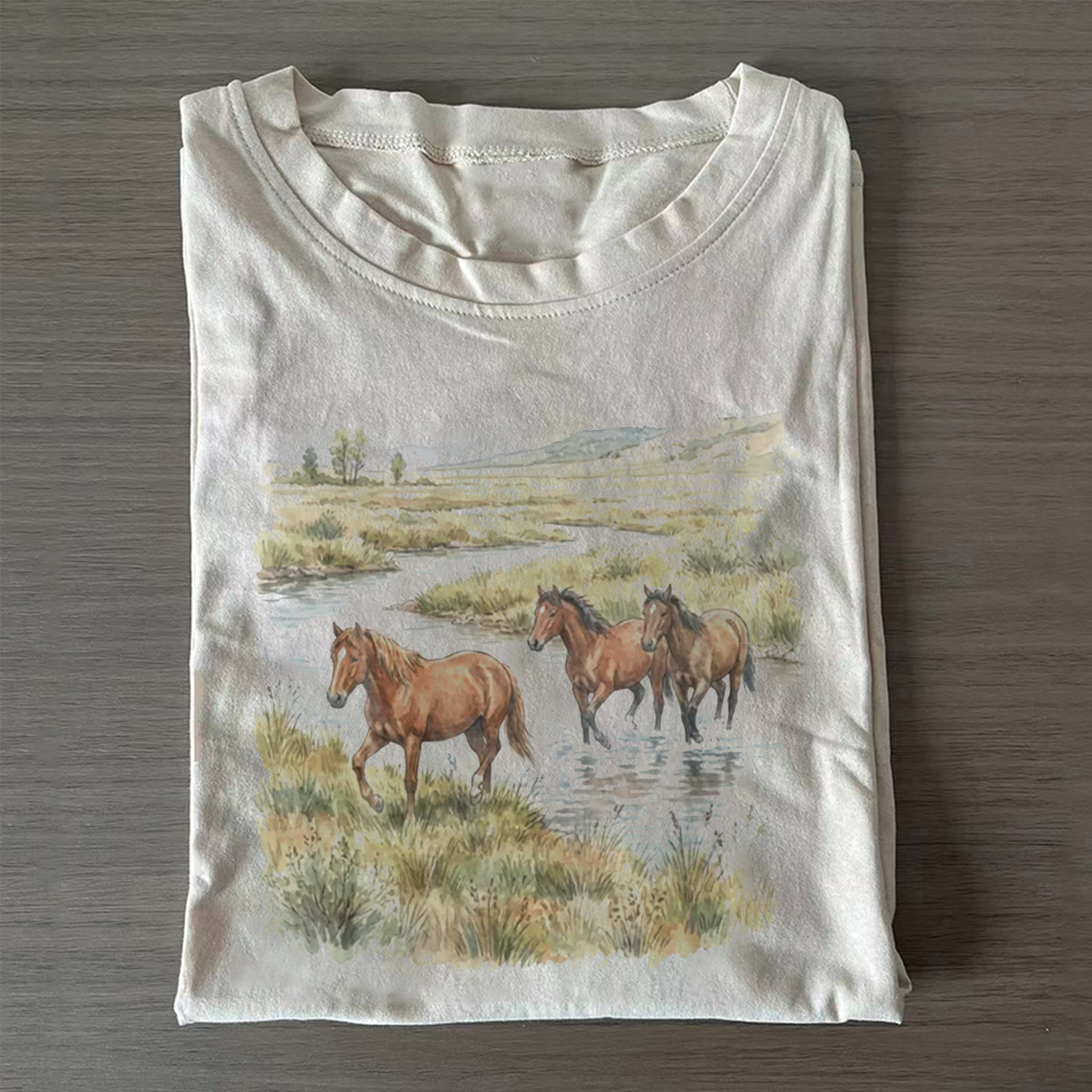 Wild Horses River Vintage T-shirt-ShawnCraft