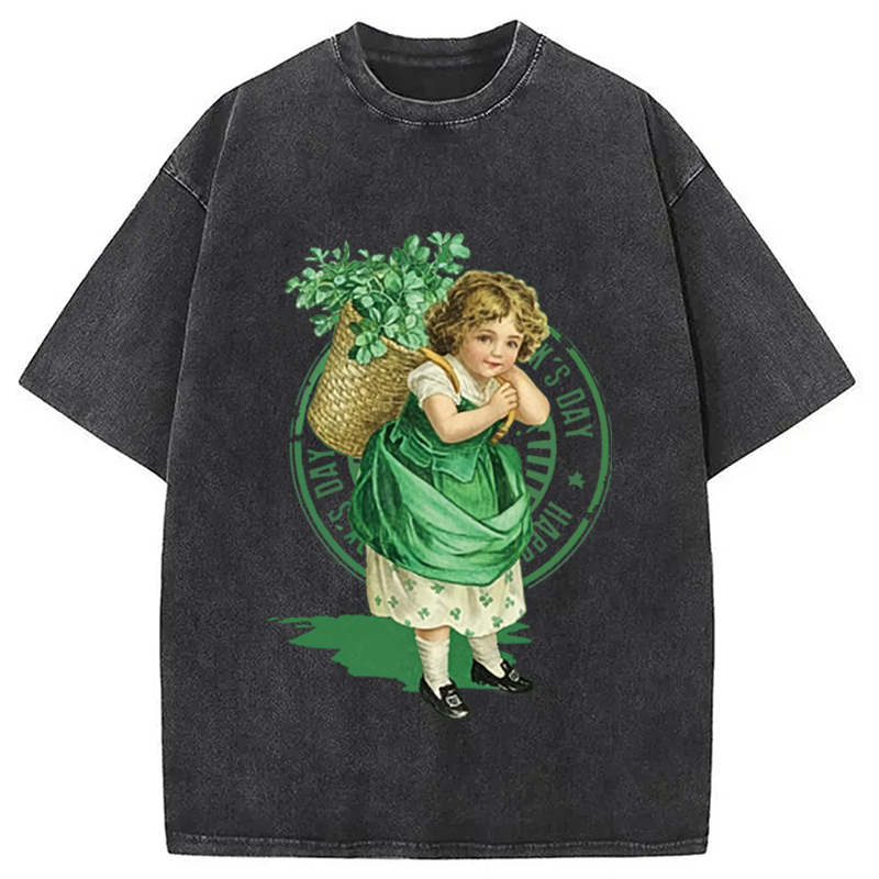 St Patricks Day Retro Washed T-Shirt-ShawnCraft