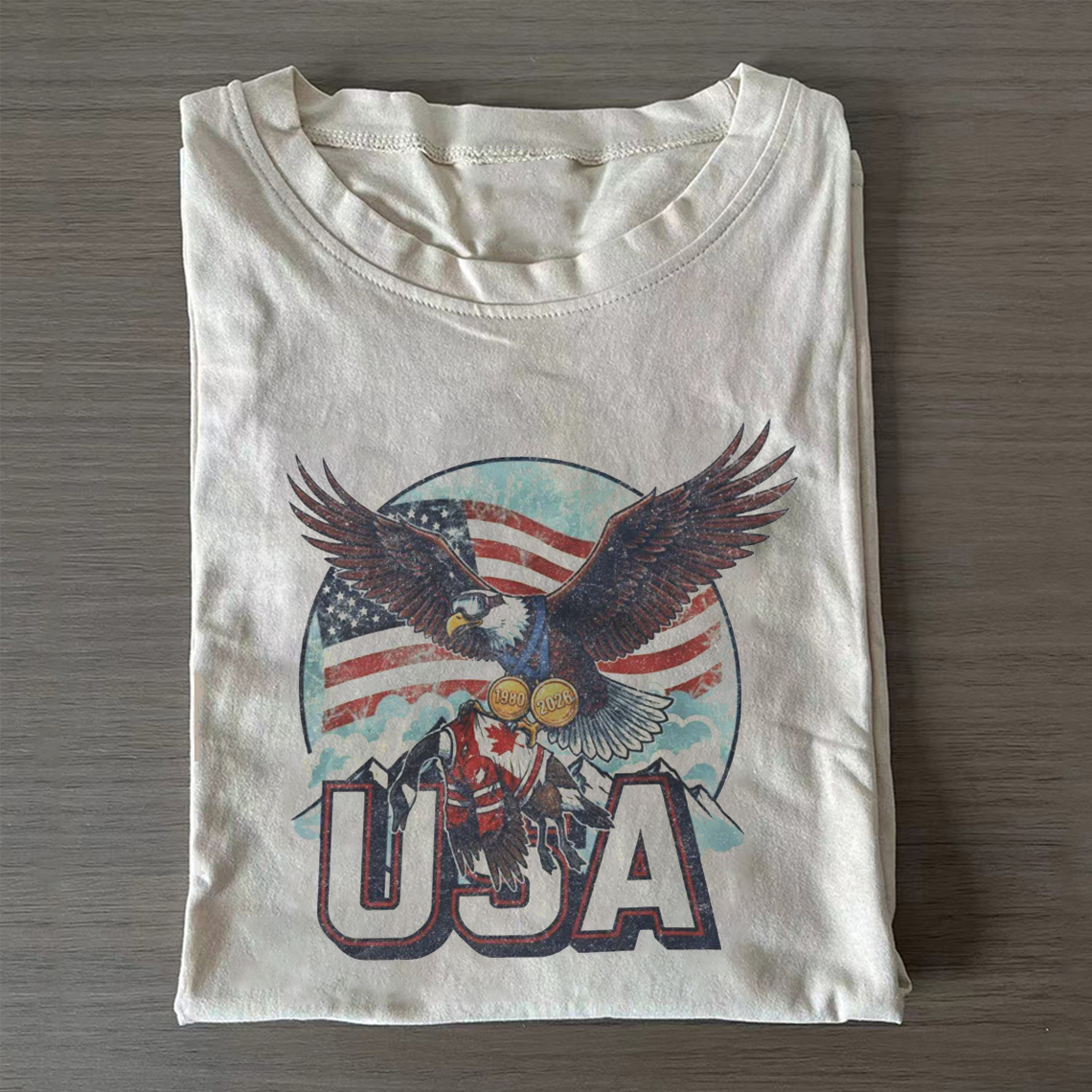 Funny USA Ice Hockey Eagle T-shirt-ShawnCraft