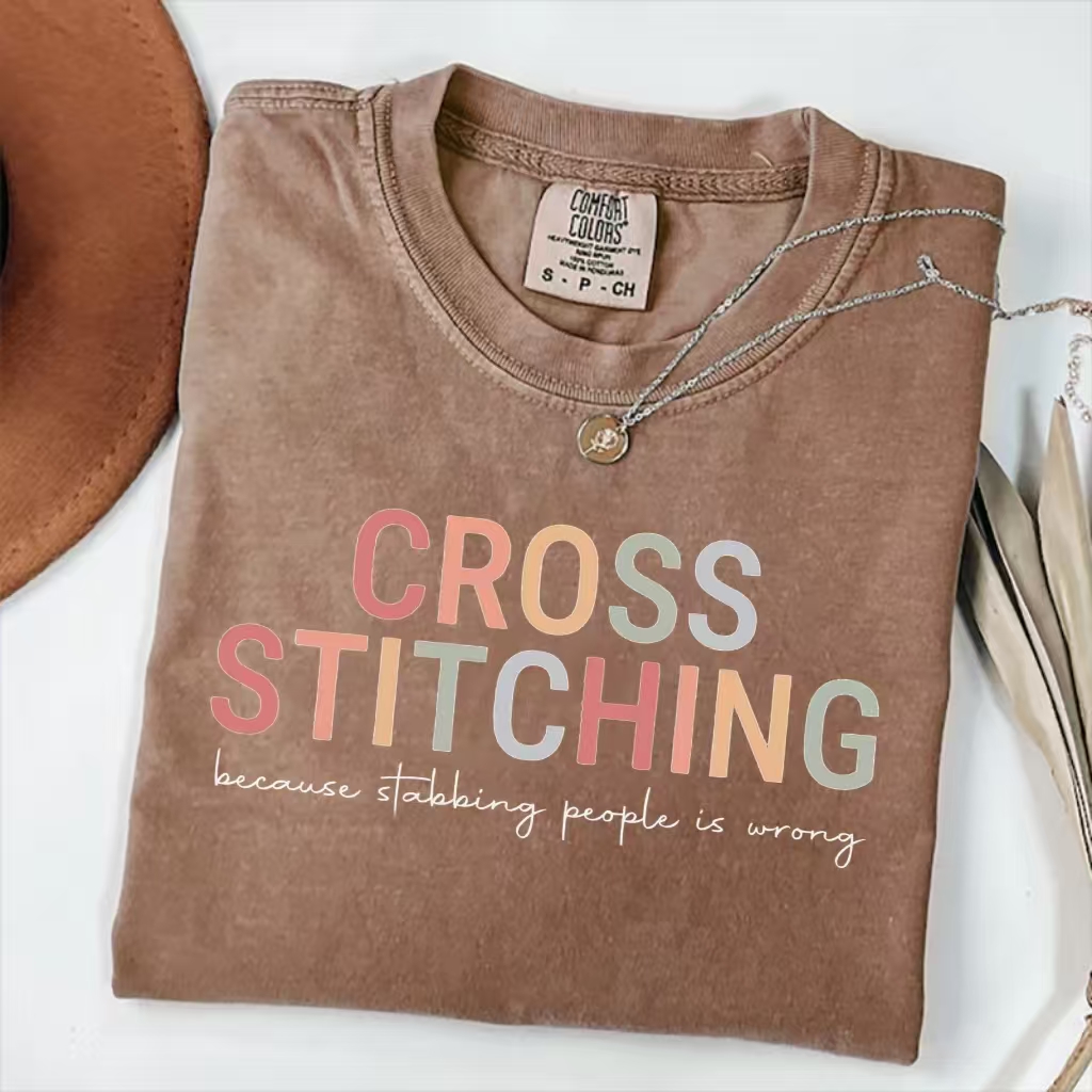 Cross Stitching T-Shirt-ShawnCraft