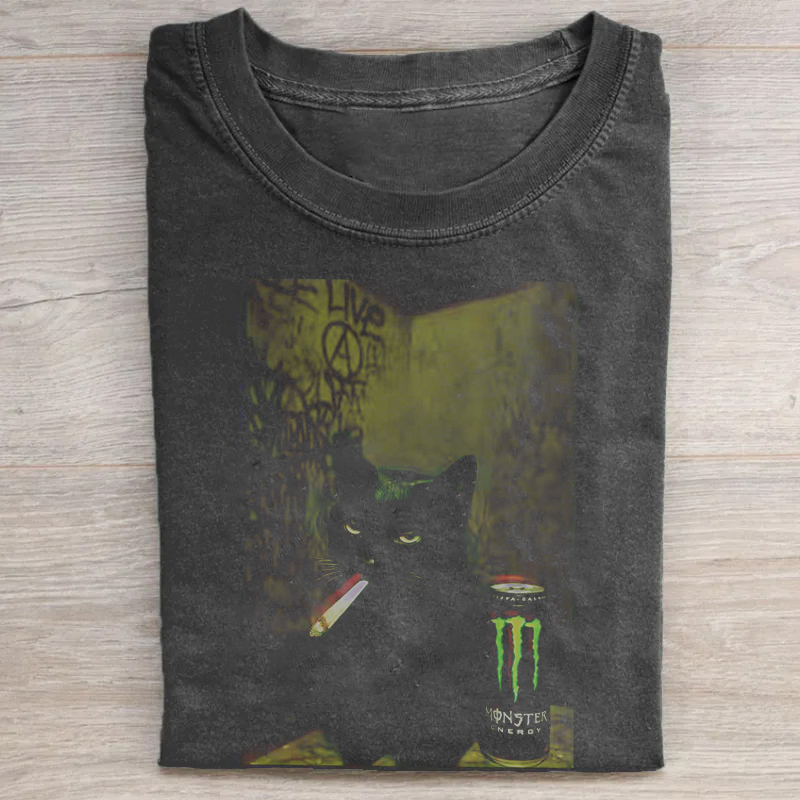 Funny Cat Smoking T-shirt-ShawnCraft