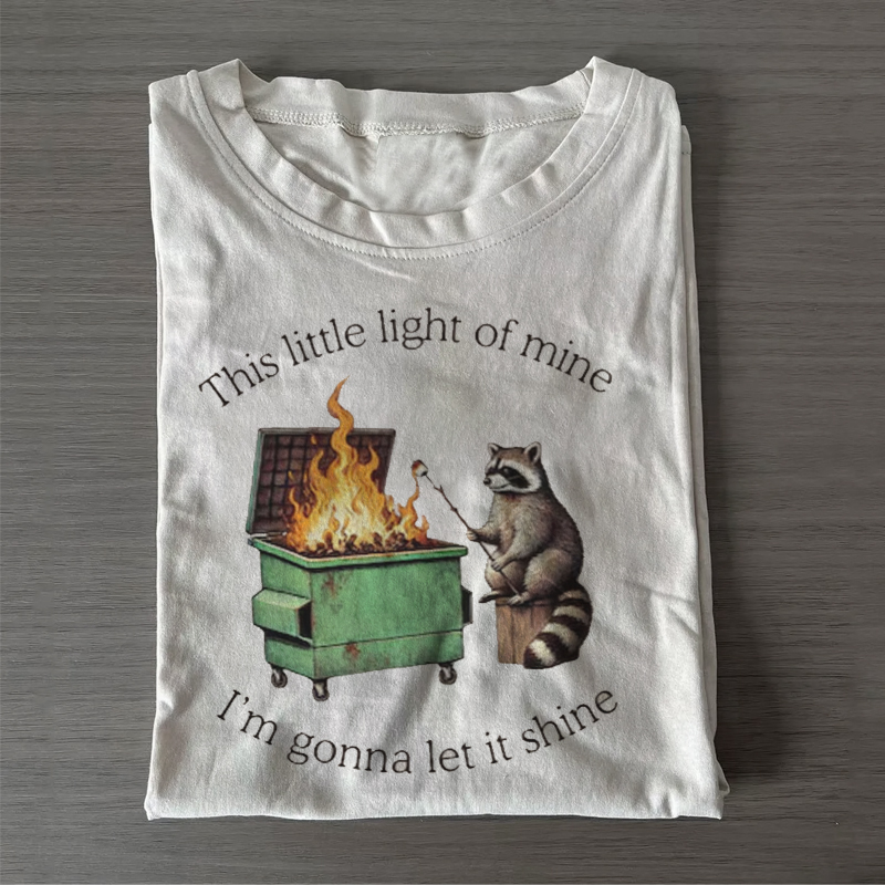 Dumpster Fire Raccoon T-Shirt-ShawnCraft