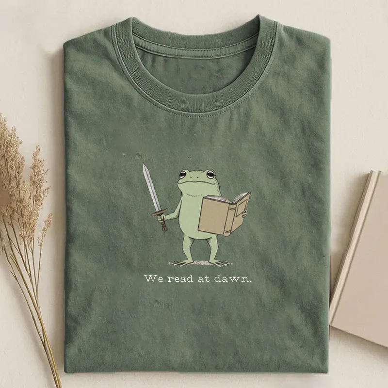 Bookish Funny Frog Reading T-shirt-ShawnCraft