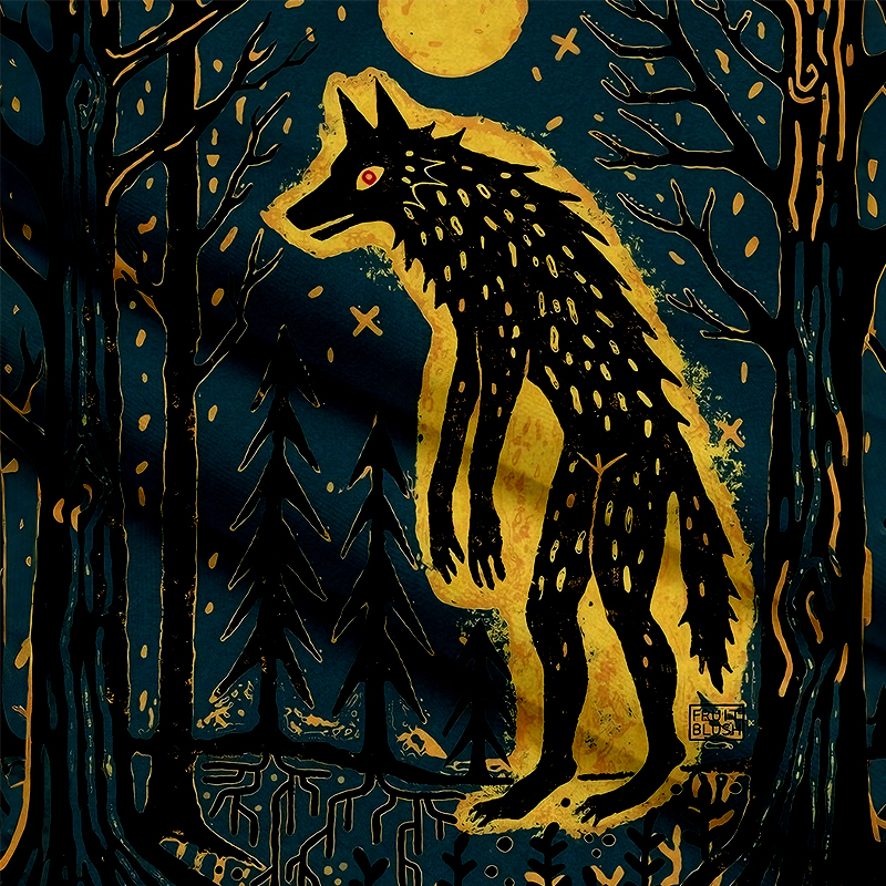 Full Moon Night Long Sleeve Graphic Print T-Shirt-ShawnCraft