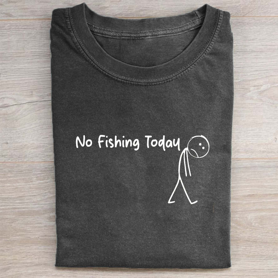 Funny Sad Stick Figure Fishing T-shirt-ShawnCraft