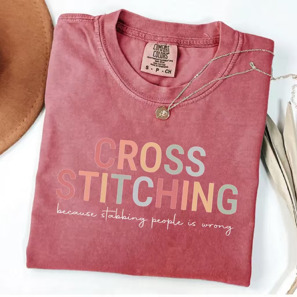 Cross Stitching T-Shirt-ShawnCraft