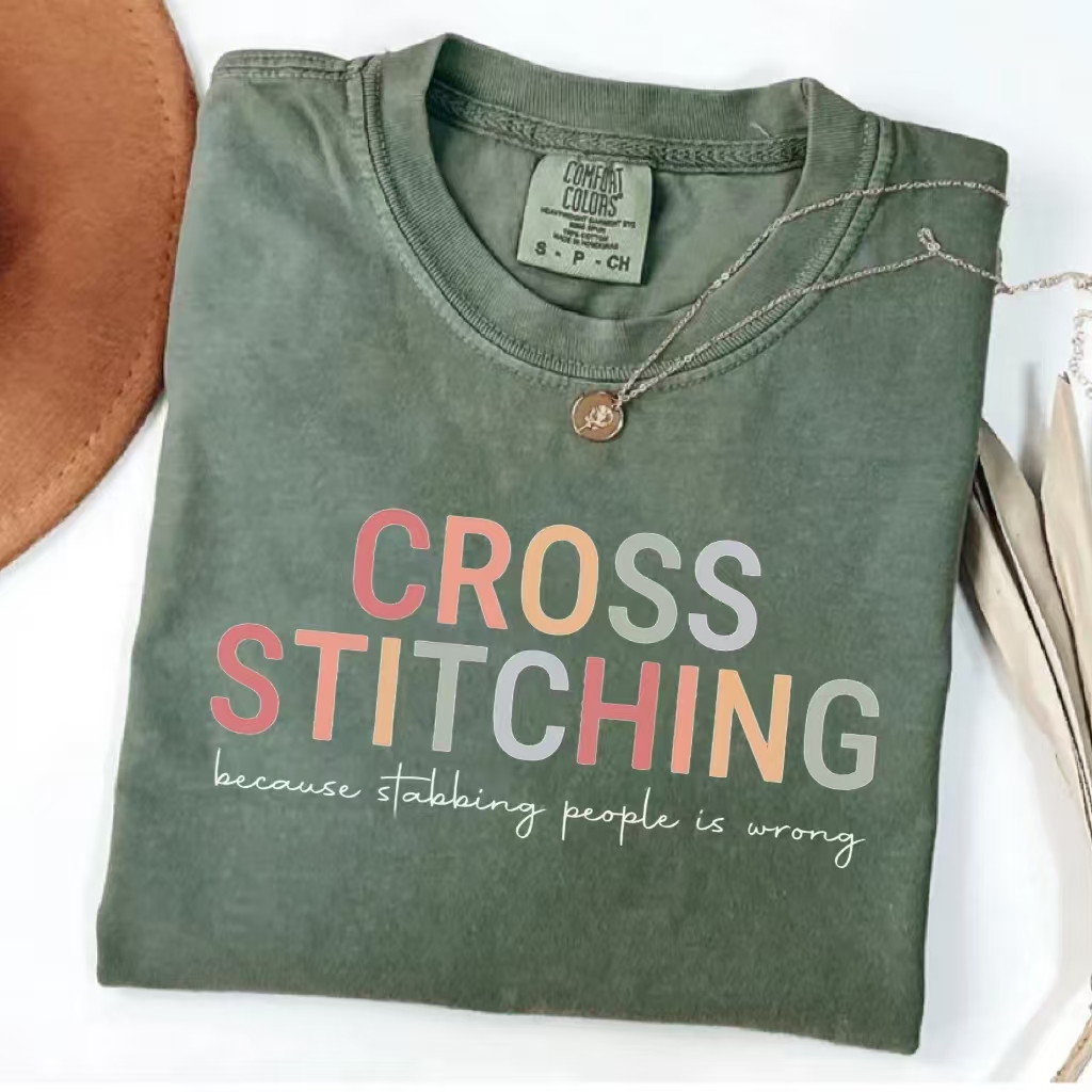 Cross Stitching T-Shirt-ShawnCraft
