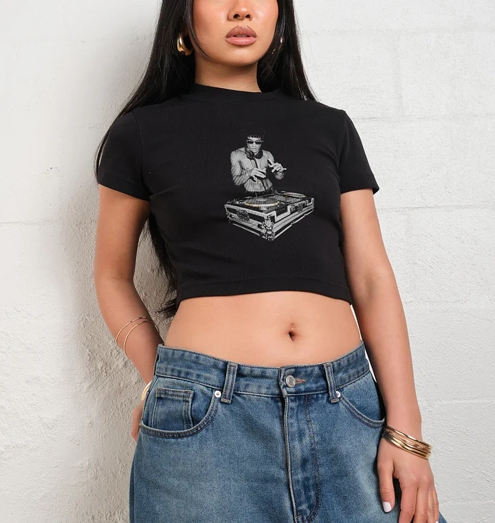 DJ Bruce Lee Baby Tee-ShawnCraft