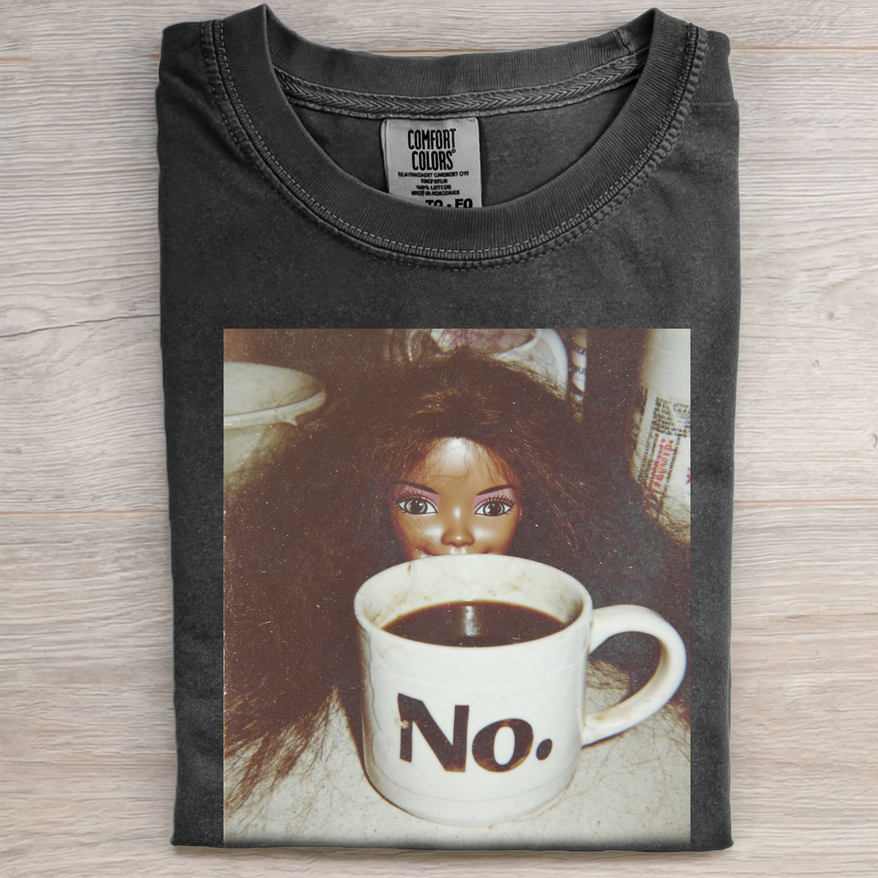 NO BLACK Funny Doll Face GIRL T-SHIRT-ShawnCraft