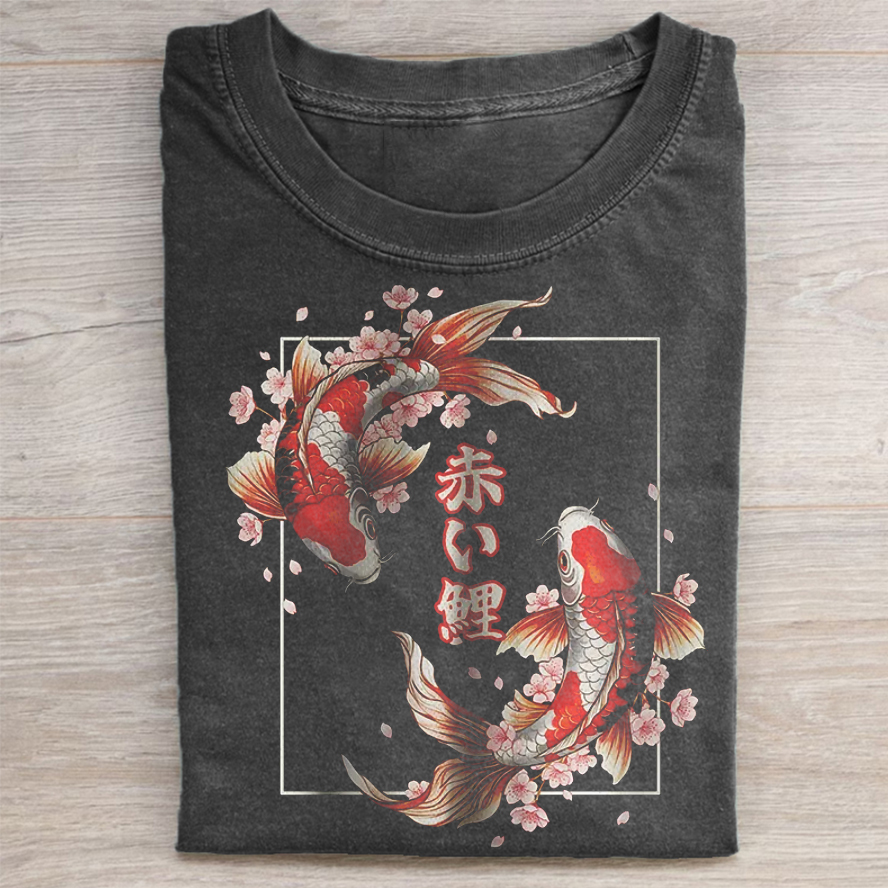 Sakura Koi Fish T-shirt-ShawnCraft