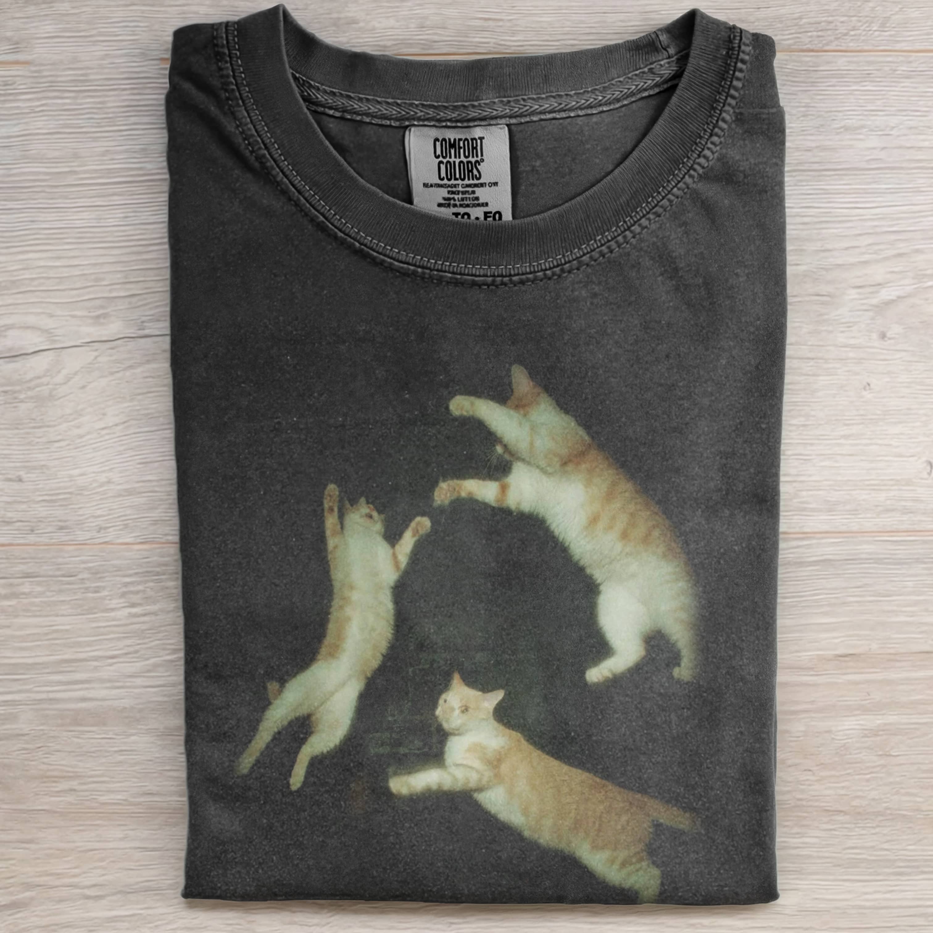 RETRO CAT DANCING T-SHIRT-ShawnCraft