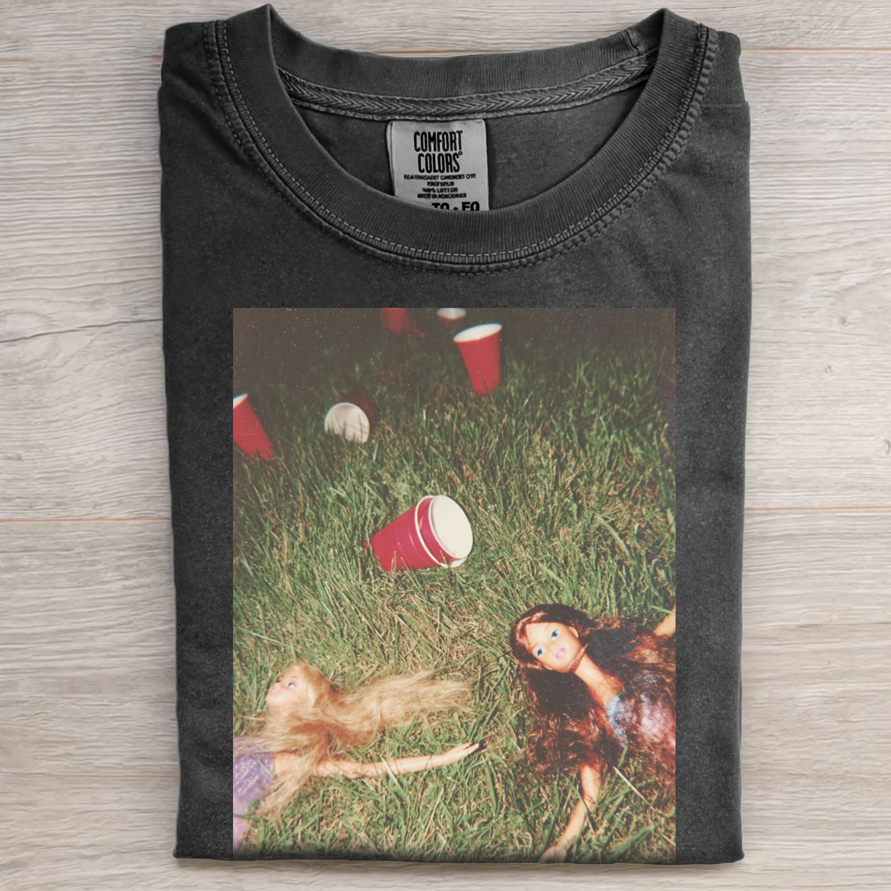 INJURED Funny Doll FaceCORE GRASS TEE-ShawnCraft