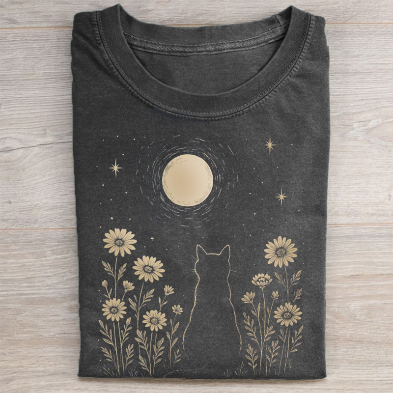 Cat Moon T-shirt-ShawnCraft
