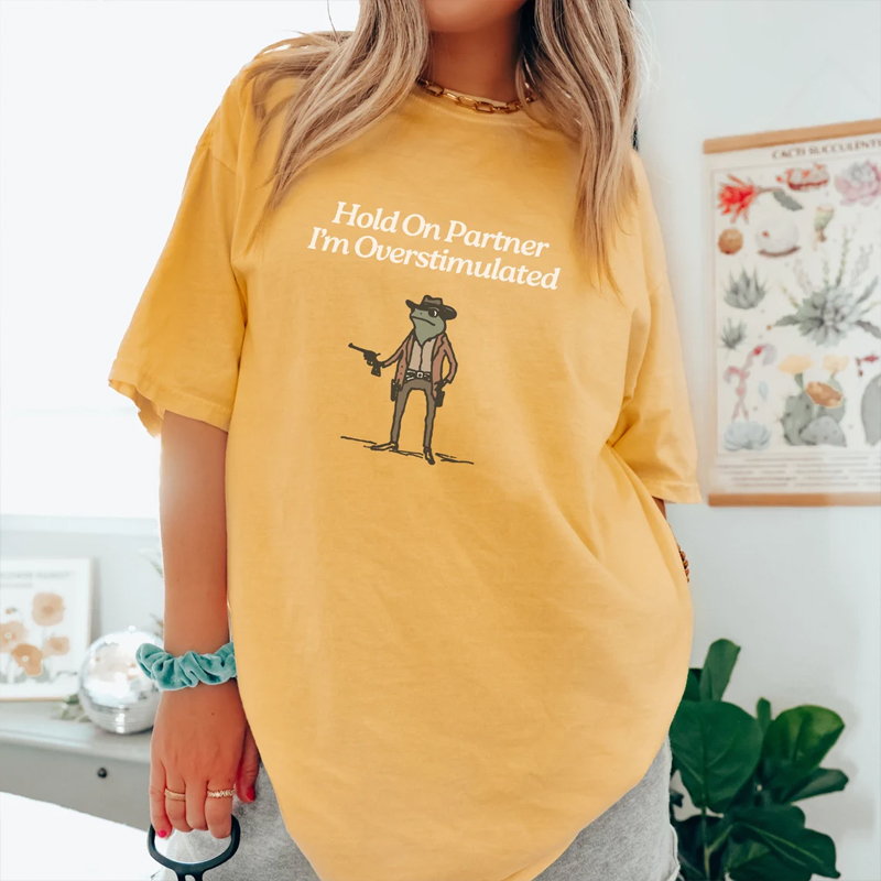 ShawnCraft® Official: Hold On Im Overstimulated T-Shirt - Premium Breathable Cotton Apparel