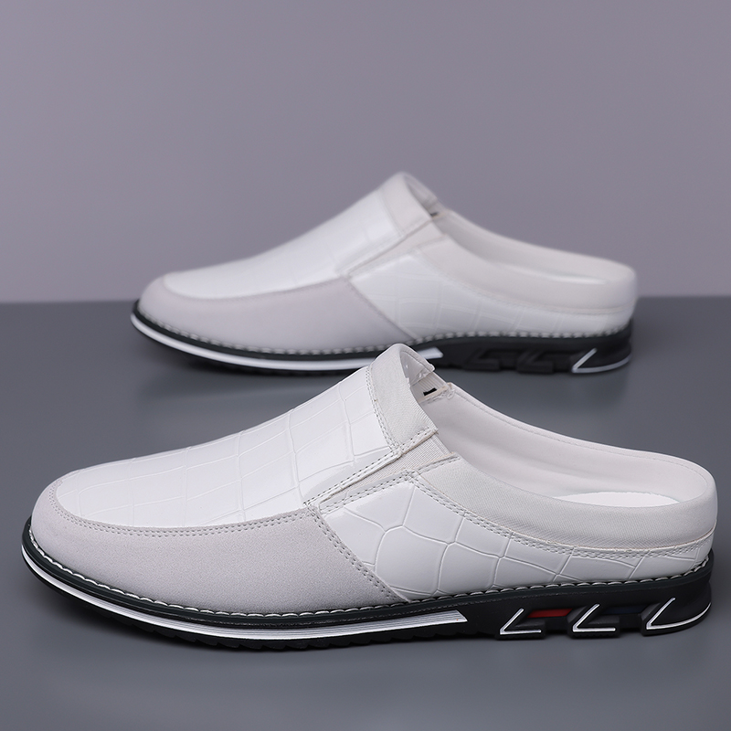 Men's Fashion Calfskin Leather Slippers